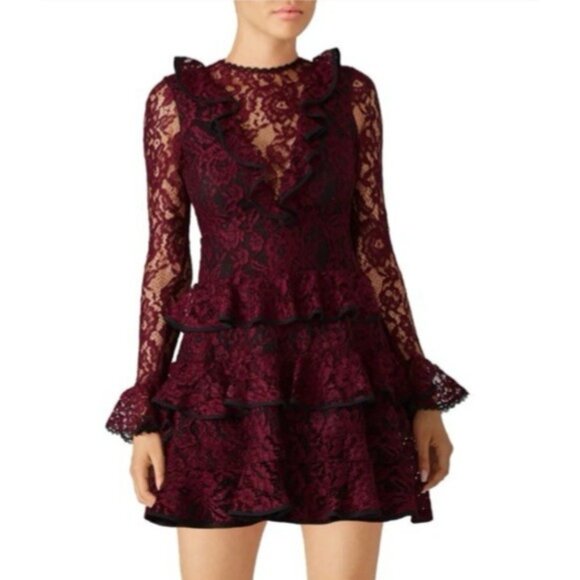 ALEXIS Tracie Dress M Medium Lace Long Sleeve Tiered Ruffle Whimsigoth $525 - Picture 2 of 16
